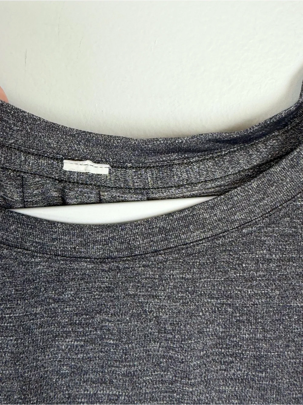 Lululemon Gait Keeper Short Sleeve Heathered Gray W3AU5S Black Running Top Sz 10